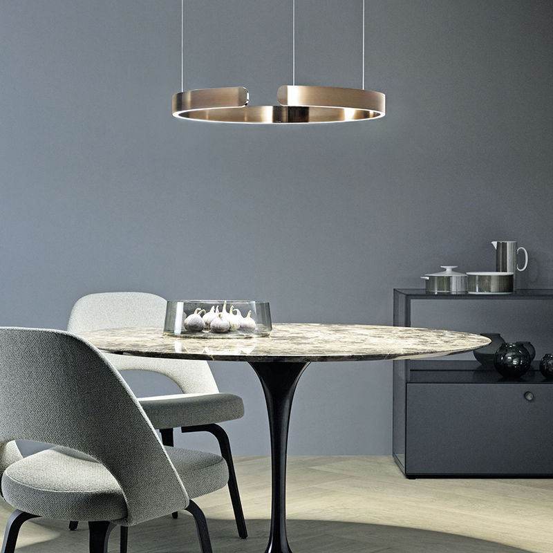 Edge Moderne Cirkel LED Hanglamp Zwart/Wit/Goud Metaal Slaap/Eet/Woonkamer