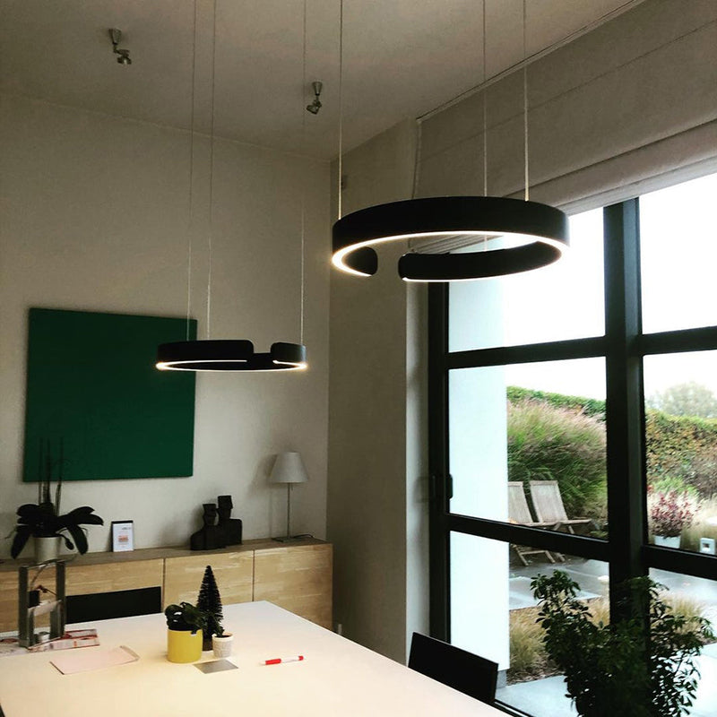 Edge Moderne Cirkel LED Hanglamp Zwart/Wit/Goud Metaal Slaap/Eet/Woonkamer