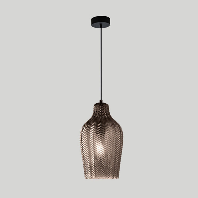 Moderne Glazen Hanglamp met Golfvormige Schaduw voor Eetkamer