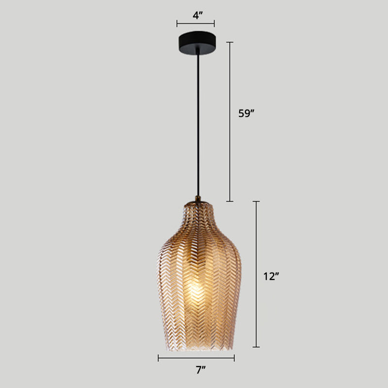 Moderne Glazen Hanglamp met Golfvormige Schaduw voor Eetkamer