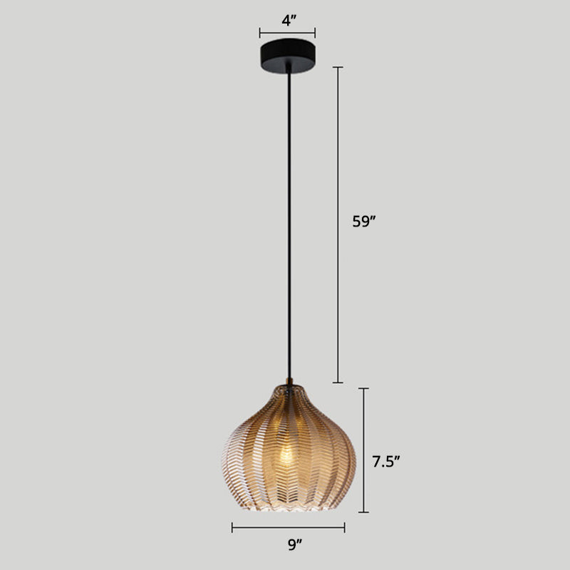 Moderne Glazen Hanglamp met Golfvormige Schaduw voor Eetkamer