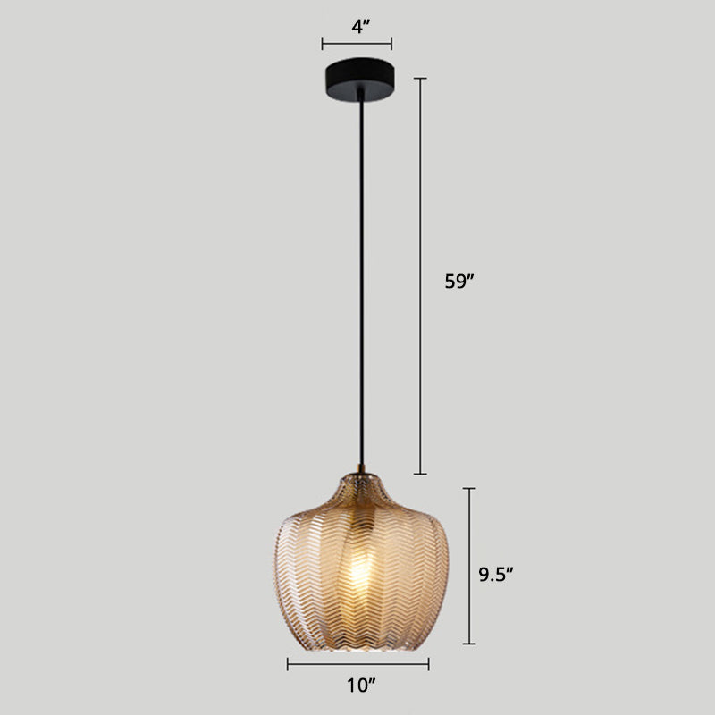 Moderne Glazen Hanglamp met Golfvormige Schaduw voor Eetkamer