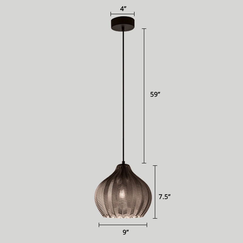 Moderne Glazen Hanglamp met Golfvormige Schaduw voor Eetkamer