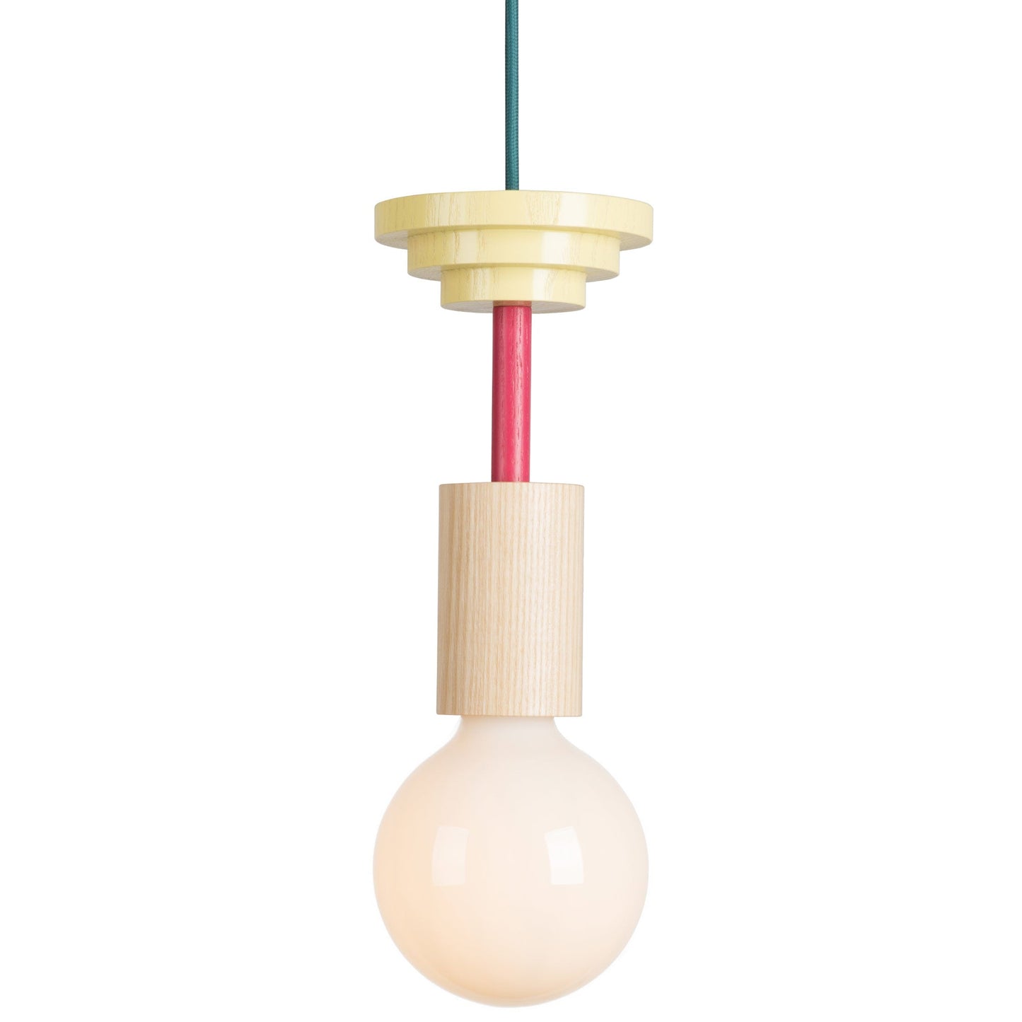 Design Gekleurde Houten Blokken Hanglamp