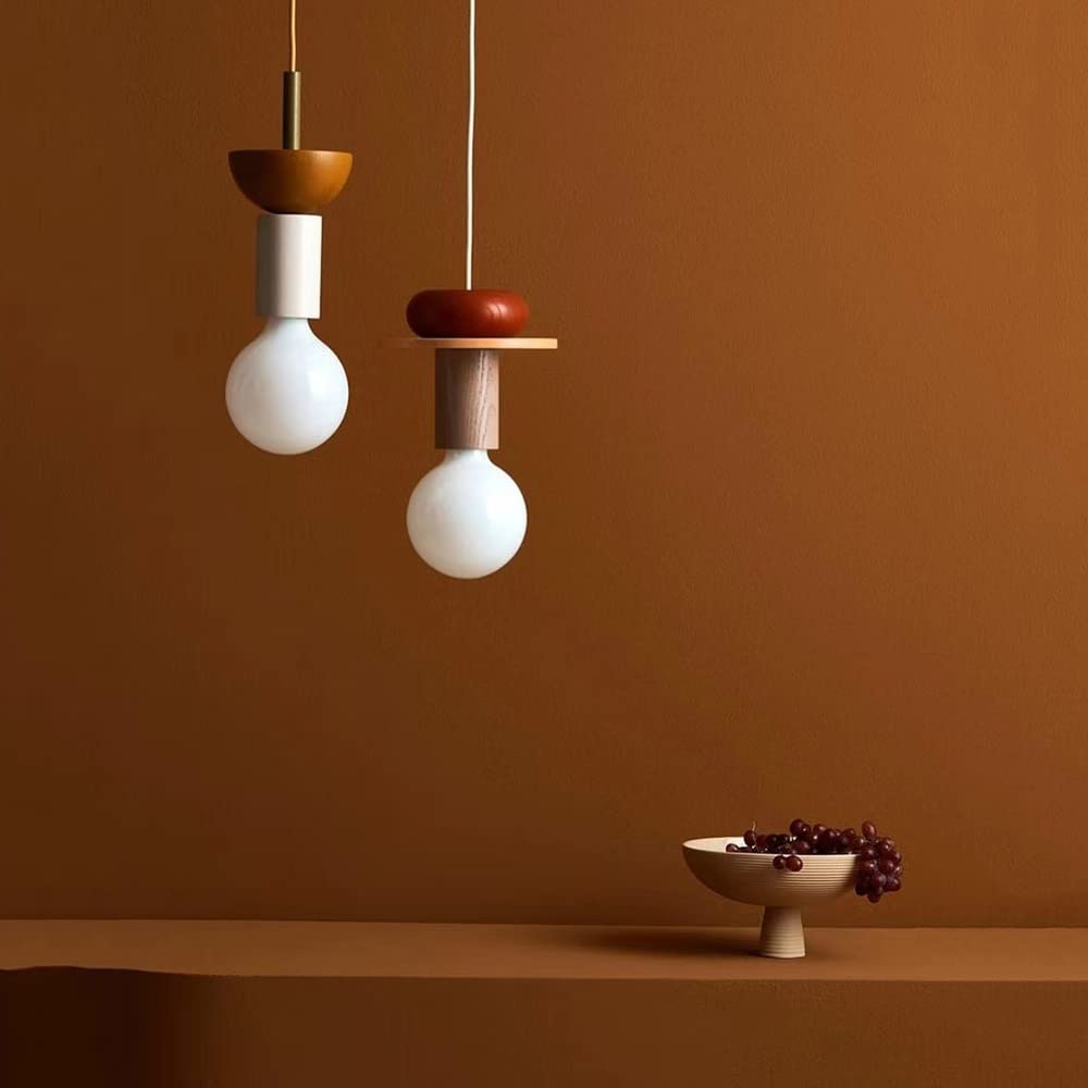 Design Gekleurde Houten Blokken Hanglamp