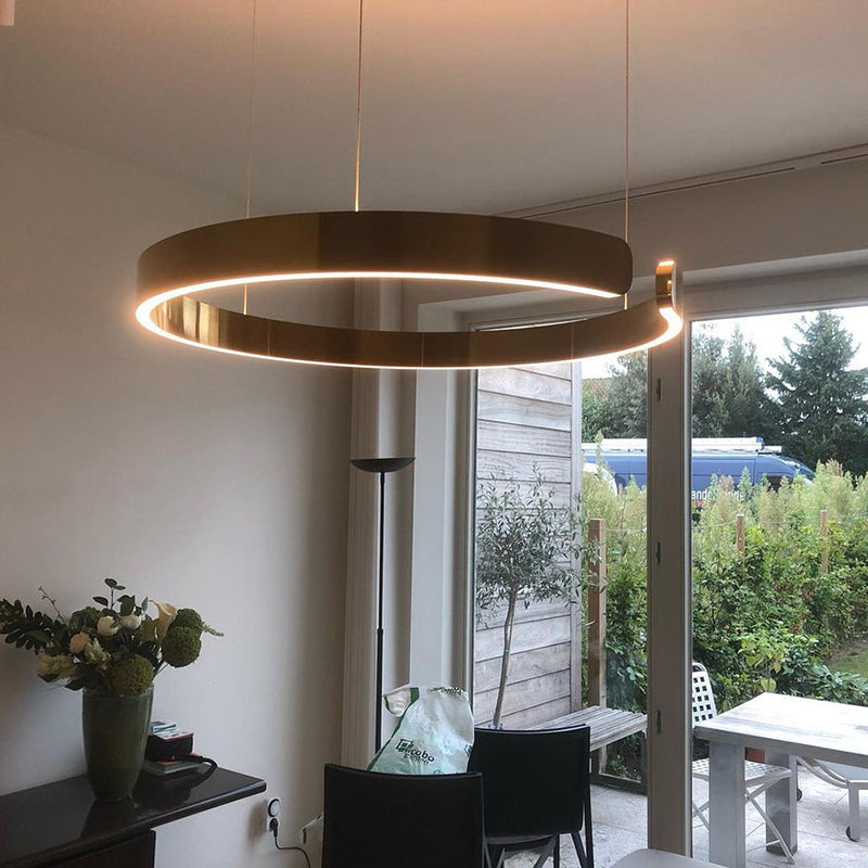 Edge Moderne Cirkel LED Hanglamp Zwart/Wit/Goud Metaal Slaap/Eet/Woonkamer