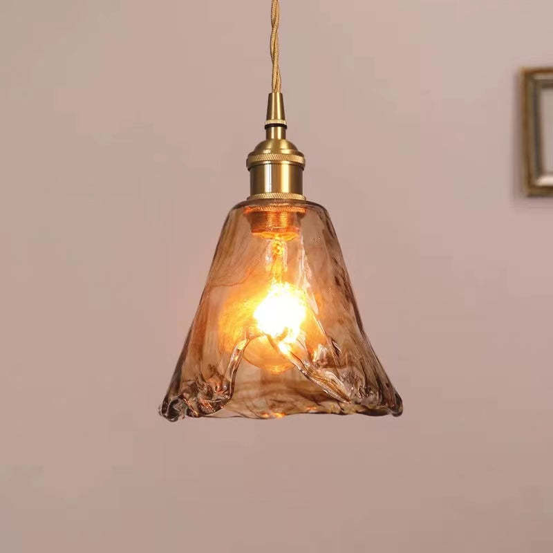 Eloise Vintage LED Plafondlampen Gouden Metaal en Glas voor Slaapkamer, Woonkamer, Eetkamer