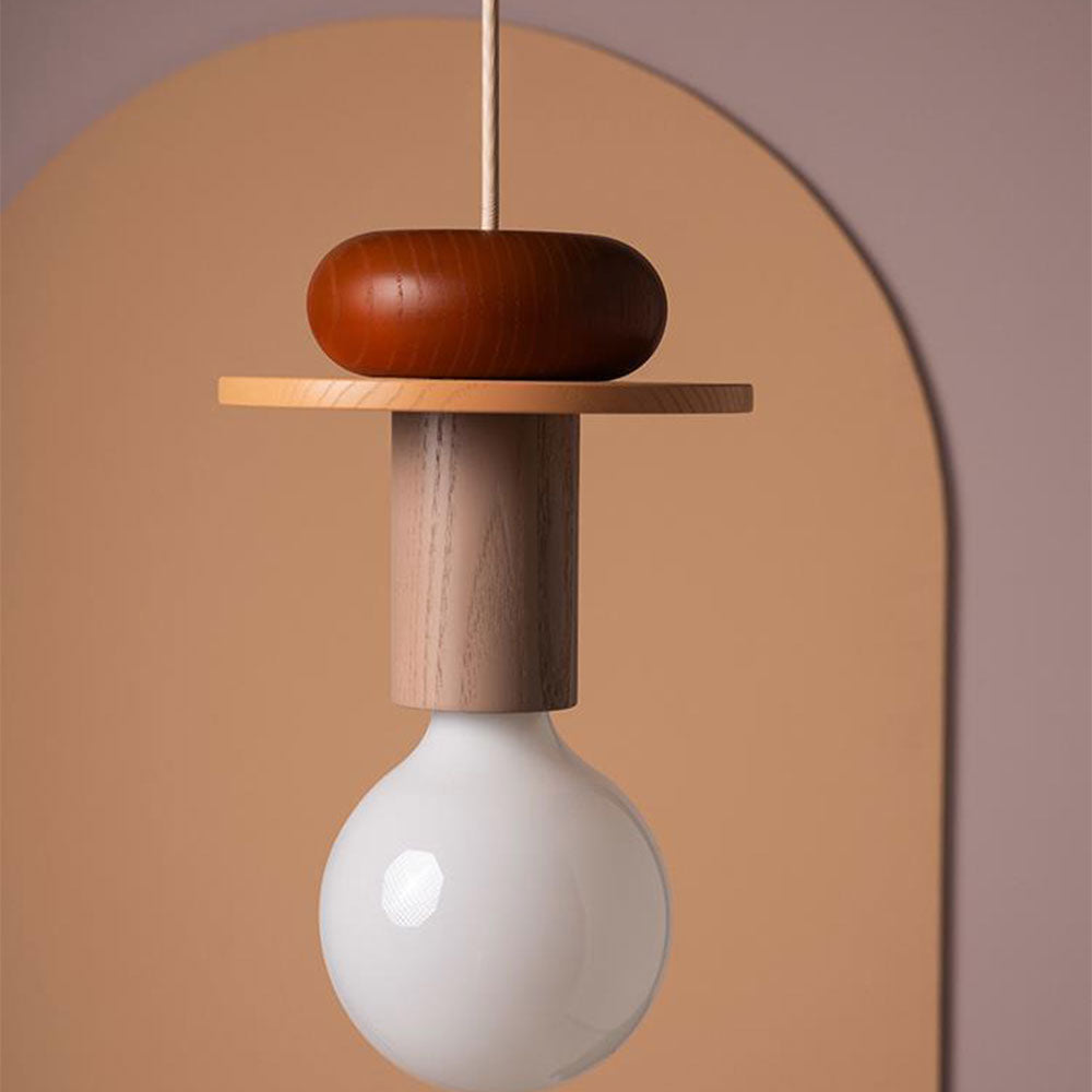 Design Gekleurde Houten Blokken Hanglamp