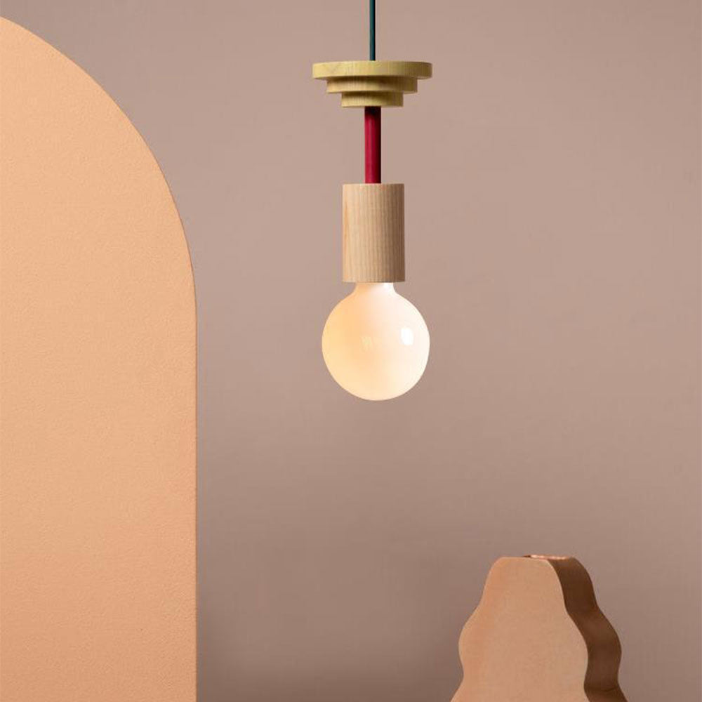 Design Gekleurde Houten Blokken Hanglamp