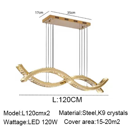 Eetkamer Glans Afstandsbediening Dimbare Hanglampen Luxe K9 Kristal Hang Kroonluchter