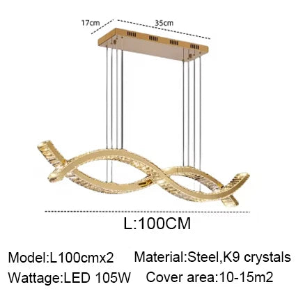 Eetkamer Glans Afstandsbediening Dimbare Hanglampen Luxe K9 Kristal Hang Kroonluchter