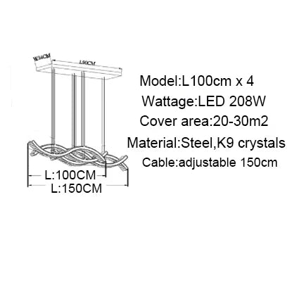 Eetkamer Glans Afstandsbediening Dimbare Hanglampen Luxe K9 Kristal Hang Kroonluchter