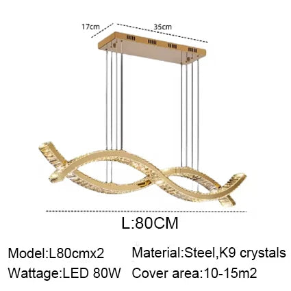 Eetkamer Glans Afstandsbediening Dimbare Hanglampen Luxe K9 Kristal Hang Kroonluchter