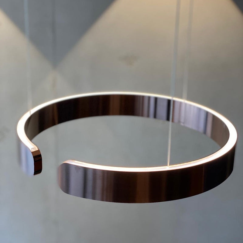 Edge Moderne Cirkel LED Hanglamp Zwart/Wit/Goud Metaal Slaap/Eet/Woonkamer